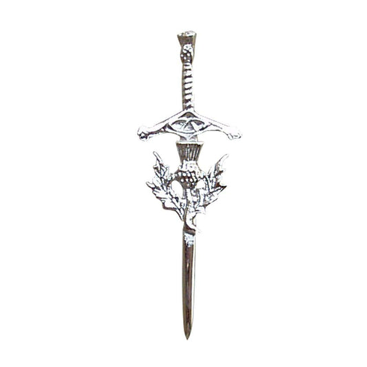 B New Thistle Badge Kilt Pin Chrome Plated Finish Highland Wear Kilt Accessory
