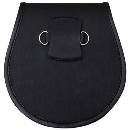 AAR Proved Quality Black Leather Sporran with 3 Tassels & Masonic Badge on Front