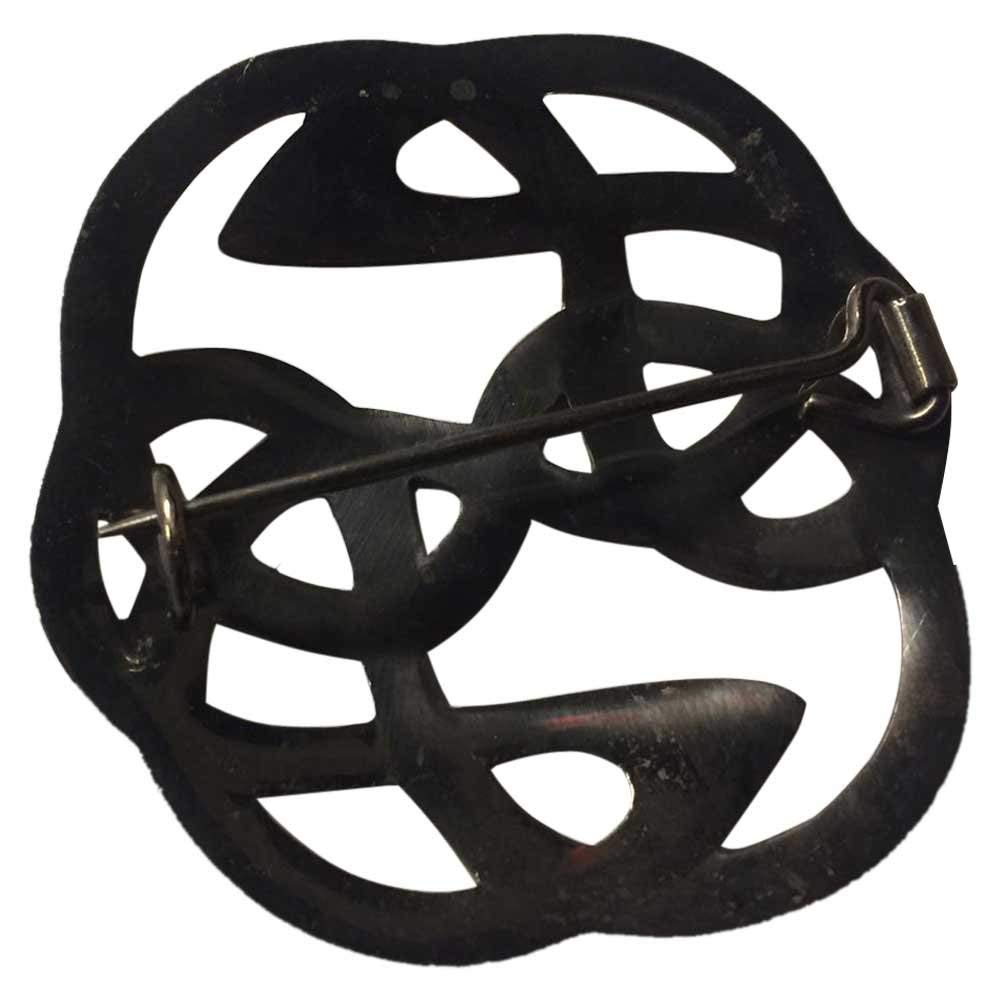 AAR Celtic Knot Kilt Fly Plaid Brooch for 3.50" Diameter Antique Finish