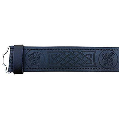AAR Leather Kilt Belt Rampant Lion Desgin Scottish Highland Accessories All Sizes
