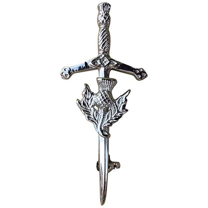 AAR Scottish Thistle Kilt Pin with Brass Antique/Silver