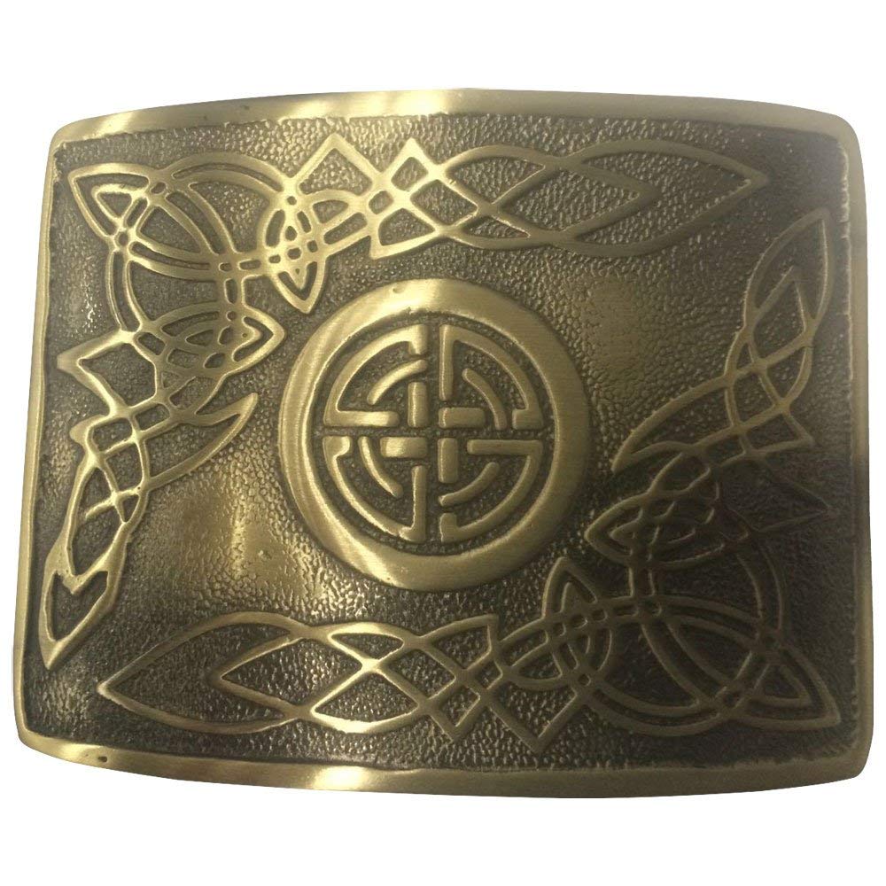 Scottish Highland Kilt Belt Buckle Celtic Design Antique Plated