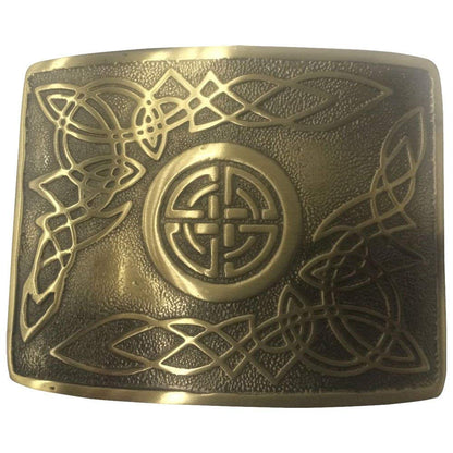 Scottish Highland Kilt Belt Buckle Celtic Design Antique Plated