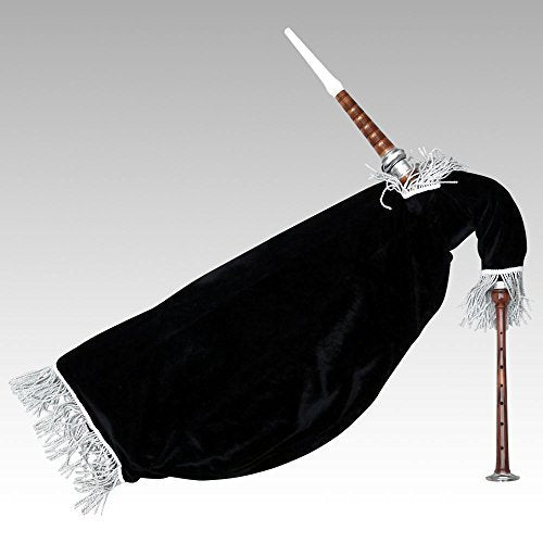 Scottish Goose Practice Bagpipe Rosewood Silver Mounts Black Valvet Bag