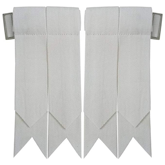 AAR Products Kilt Flashes Heavy Buckle Elastic Adjusters Fit, Plain White