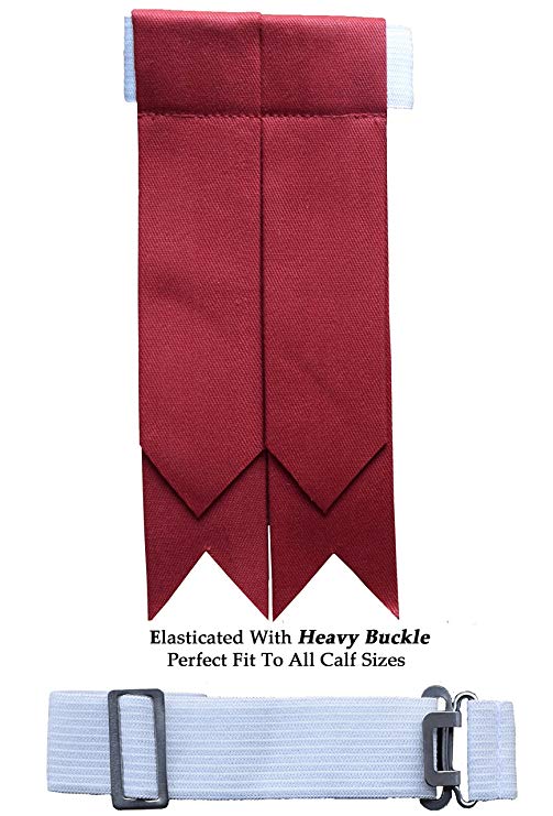 AAR Products Kilt Flashes Heavy Buckle Elastic Adjusters Fit, Red