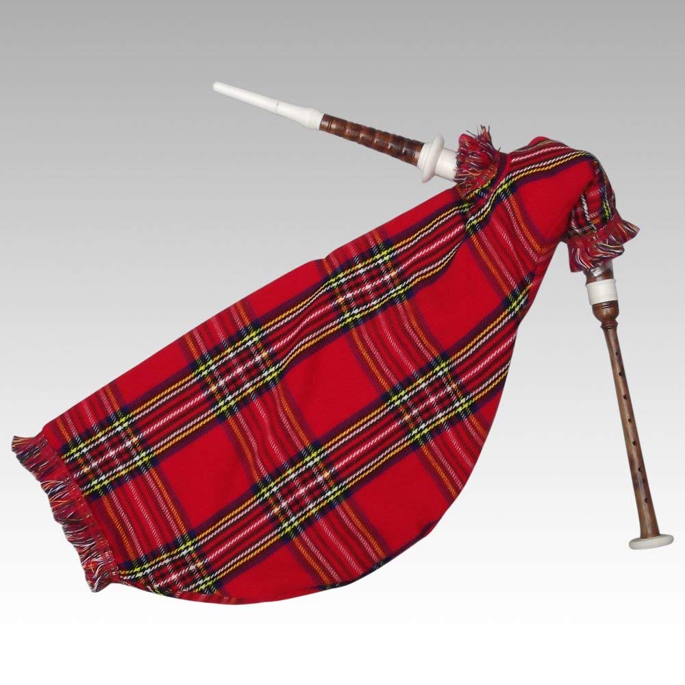 AAR Goose Practice Bagpipe – Rosewood with Imitation Ivory Mounts | Red Velvet Bag with Silver Fringe