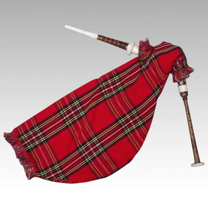 AAR Goose Practice Bagpipe – Rosewood with Imitation Ivory Mounts | Red Velvet Bag with Silver Fringe