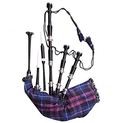 AAR B N Bagpipe Black Finish Silver Mounts Pride of Scotland Scotland/Highland Bagpipes with accessories