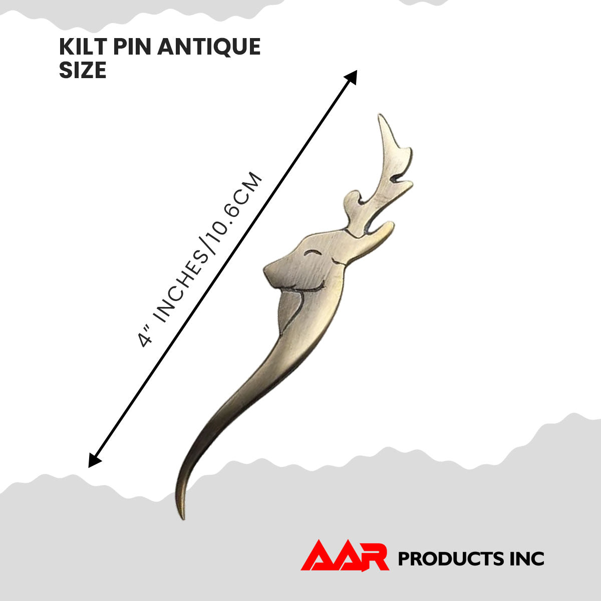 Kilt Pin Scottish Stag Head Highland Kilt Pins Antique Finish 4.5"