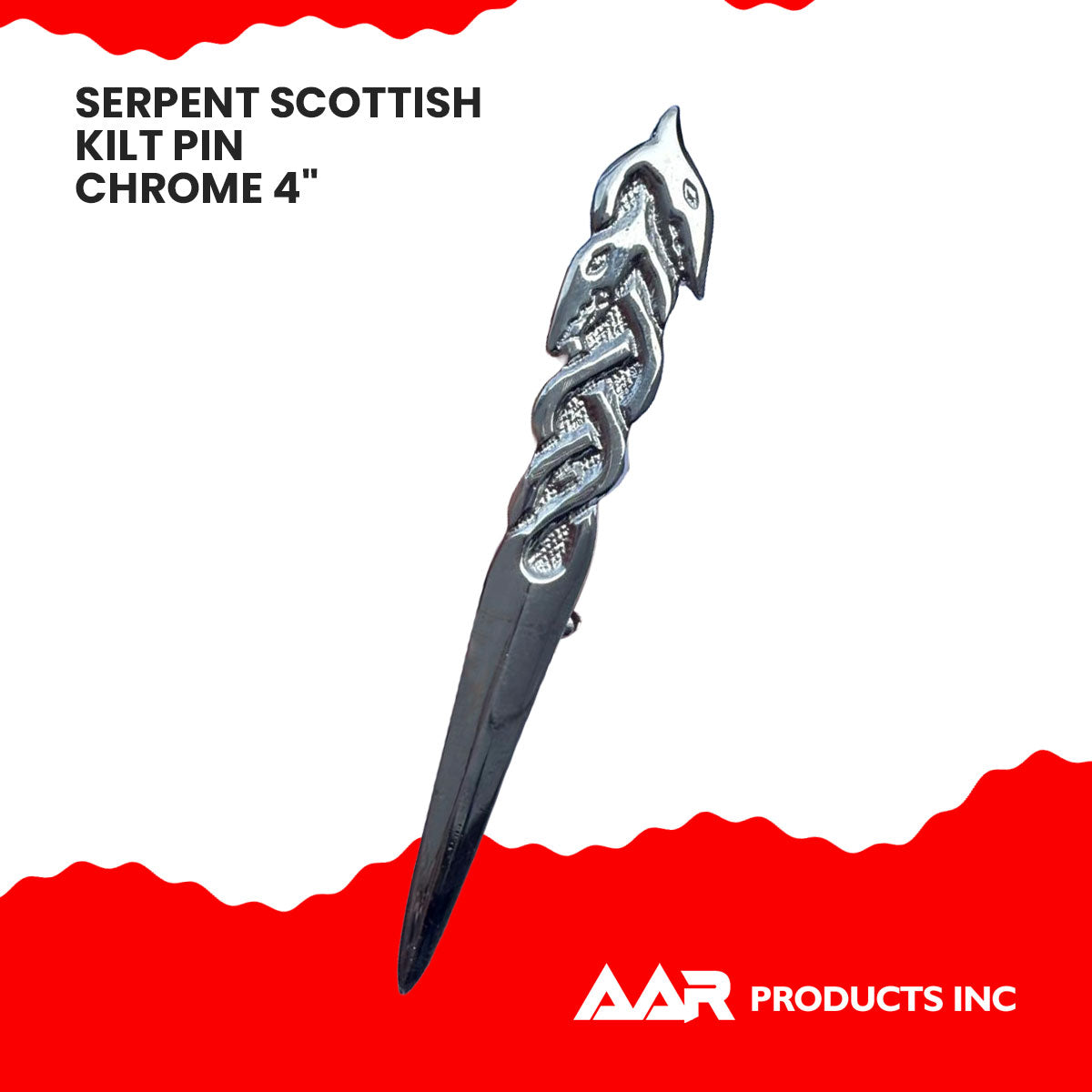 Kilt Pin Scottish Serpent Kilts Pin Highland Color Chrome Finish Size 4"