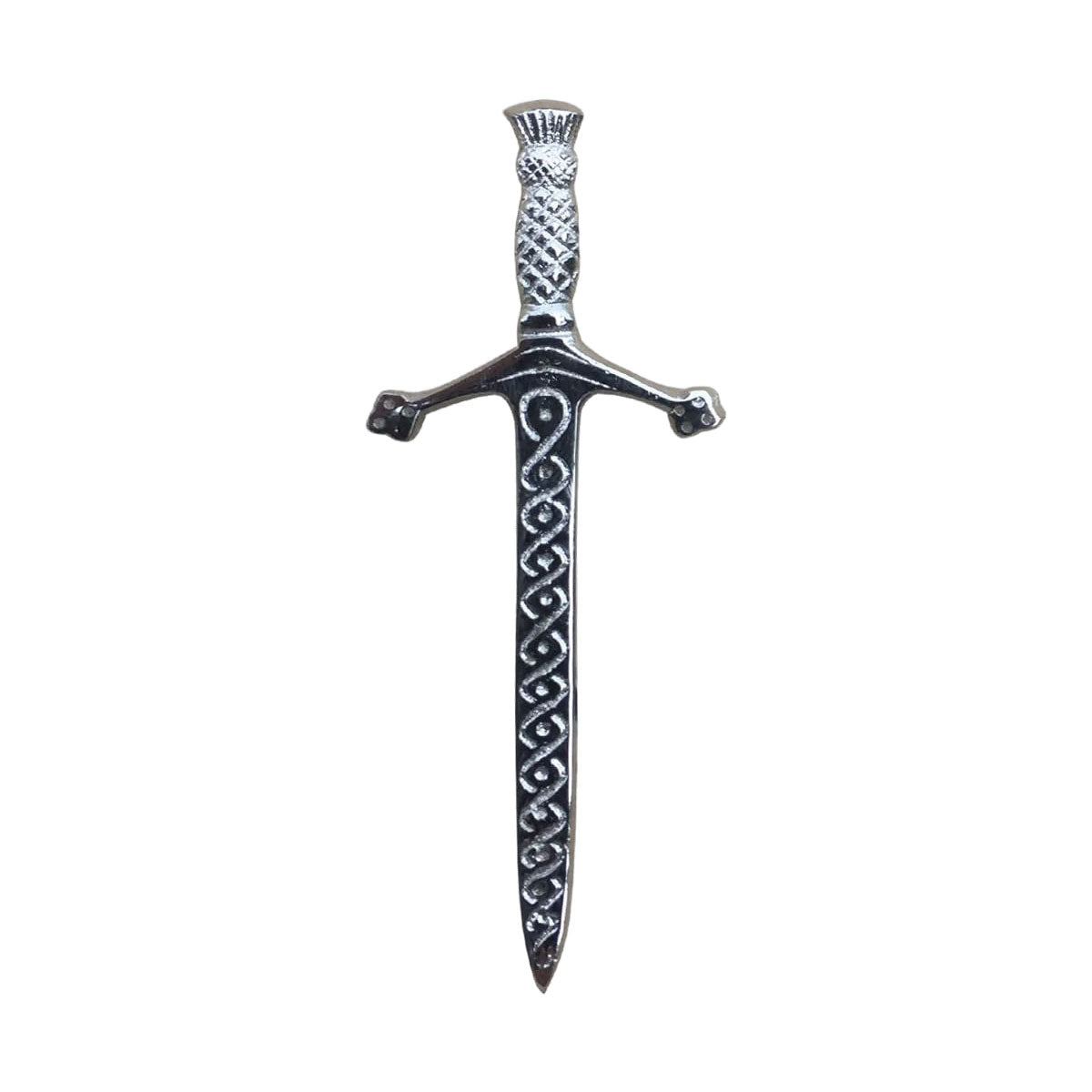 AAR Celtic Kilt Chrome Pins Scottish Thistle Crest Hilt 4"