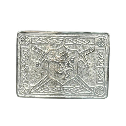 AAR Men Scottish Kilt Belt Buckle Rampant Lion Chrome Finish Kilt Pin Socks