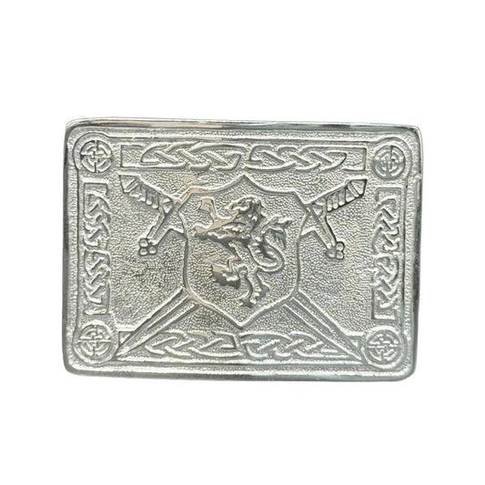 AAR Men Scottish Kilt Belt Buckle Rampant Lion Chrome Finish Kilt Pin Socks