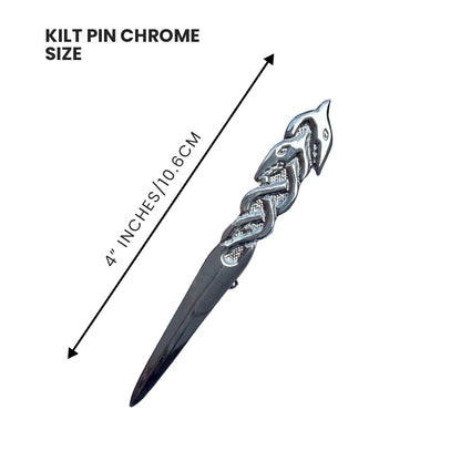 Kilt Pin Scottish Serpent Kilts Pin Highland Color Chrome Finish Size 4"