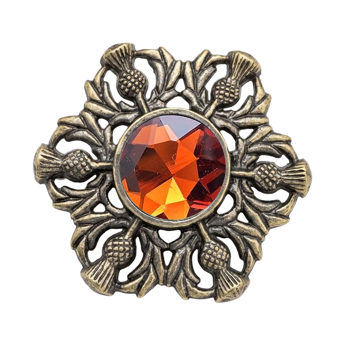 Scottish Celtic Thistle Fly Plaid Brooch Antique