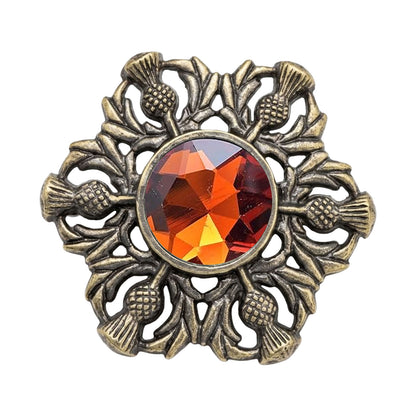Scottish Celtic Thistle Fly Plaid Brooch Antique