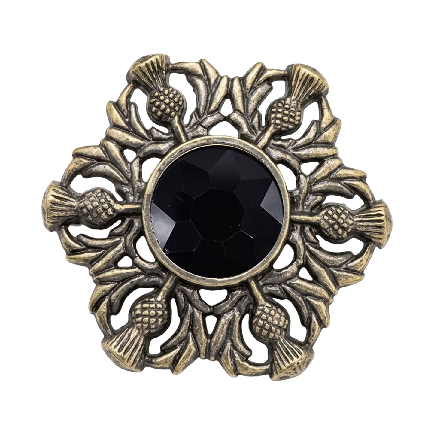 Scottish Celtic Thistle Fly Plaid Brooch Antique
