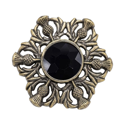 Scottish Celtic Thistle Fly Plaid Brooch Antique