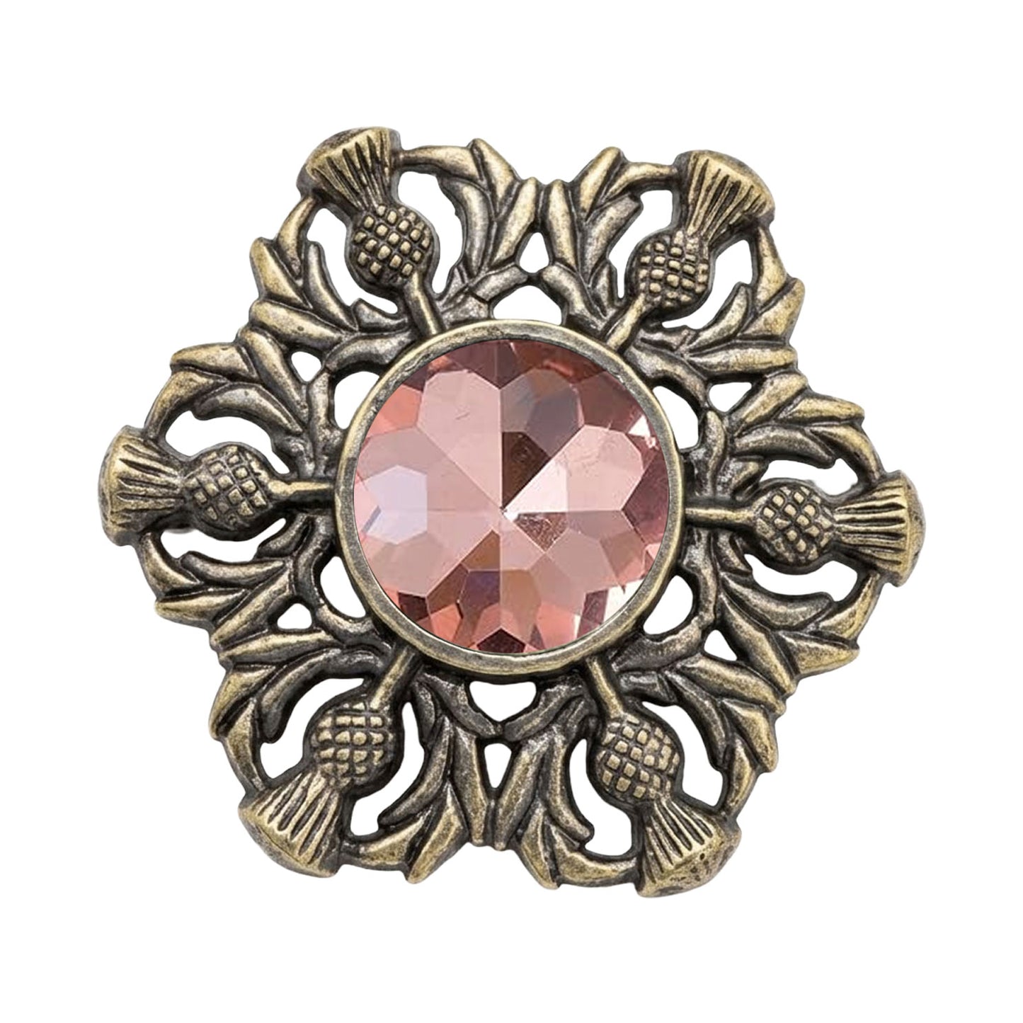 Scottish Celtic Thistle Fly Plaid Brooch Antique