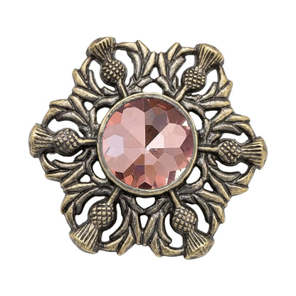 Scottish Celtic Thistle Fly Plaid Brooch Antique