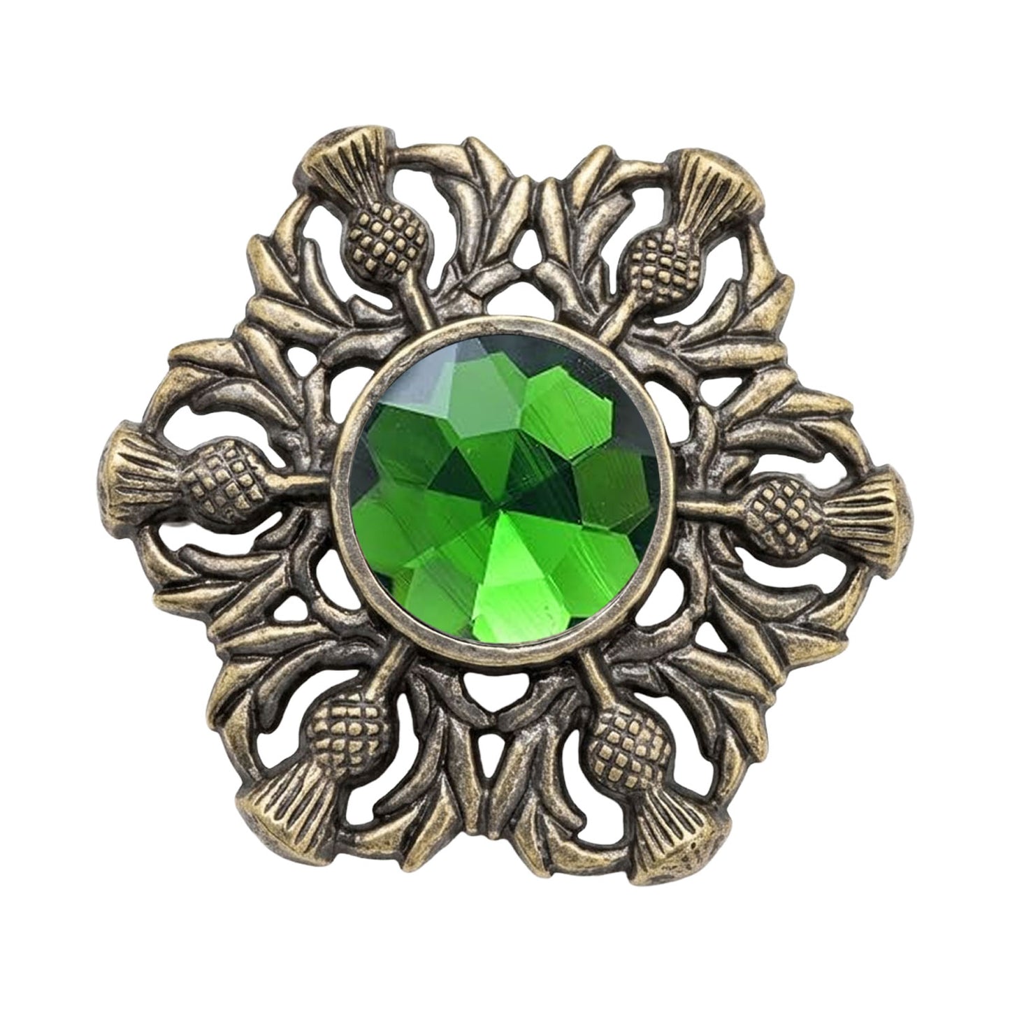 Scottish Celtic Thistle Fly Plaid Brooch Antique