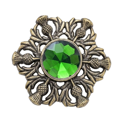 Scottish Celtic Thistle Fly Plaid Brooch Antique