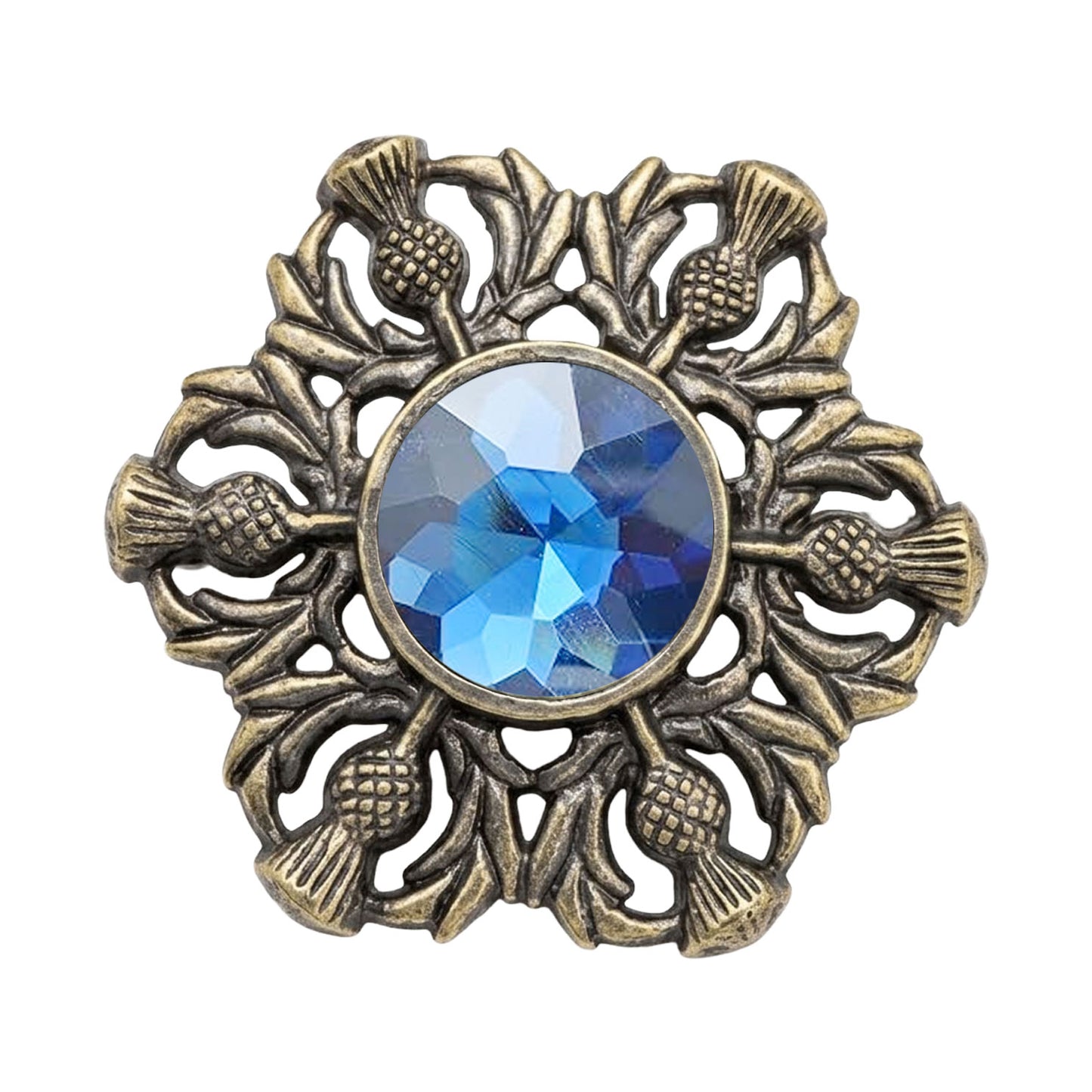 Scottish Celtic Thistle Fly Plaid Brooch Antique