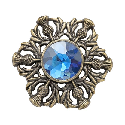 Scottish Celtic Thistle Fly Plaid Brooch Antique