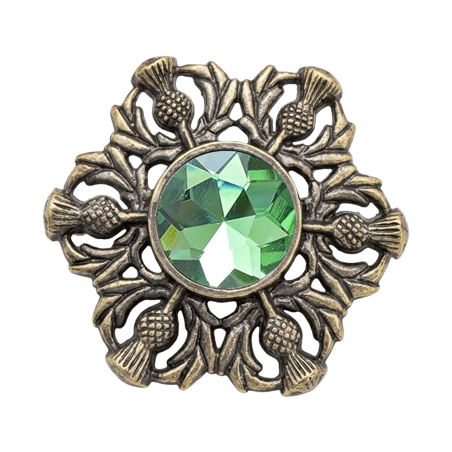 Scottish Celtic Thistle Fly Plaid Brooch Antique