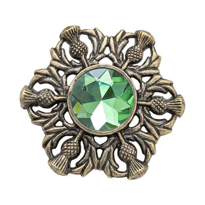 Scottish Celtic Thistle Fly Plaid Brooch Antique
