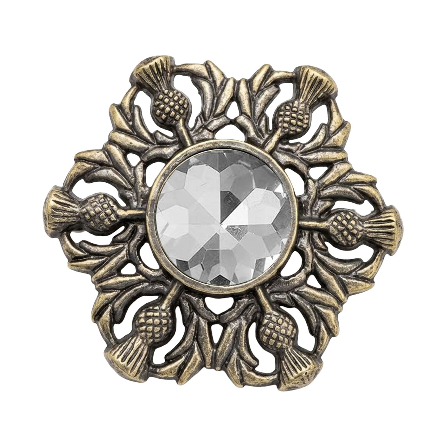 Scottish Celtic Thistle Fly Plaid Brooch Antique