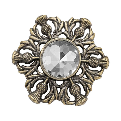 Scottish Celtic Thistle Fly Plaid Brooch Antique