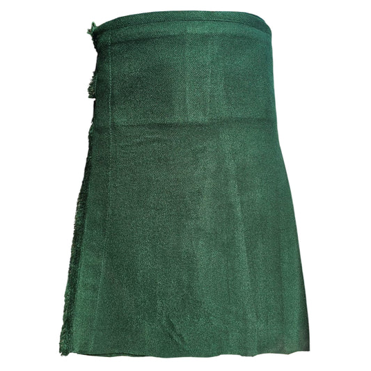 Men’s Scottish Kilt Traditional Plain Green 6 yard Kilts Tartan Highland Wear