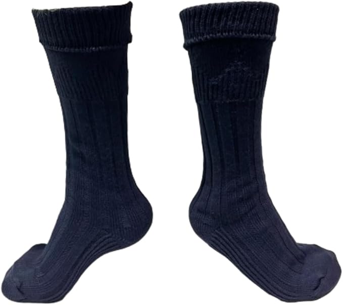 Mens Traditional Scottish Kilt Hose,Scottish Ribbed Socks Wool Blend Cuff Over