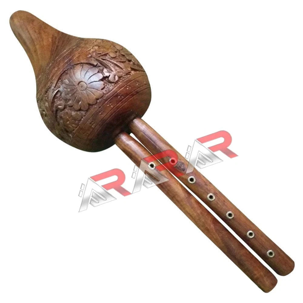 Snake Charmer Bean Brand AAR Rosewood Engraved Flute Two reed set in Canes