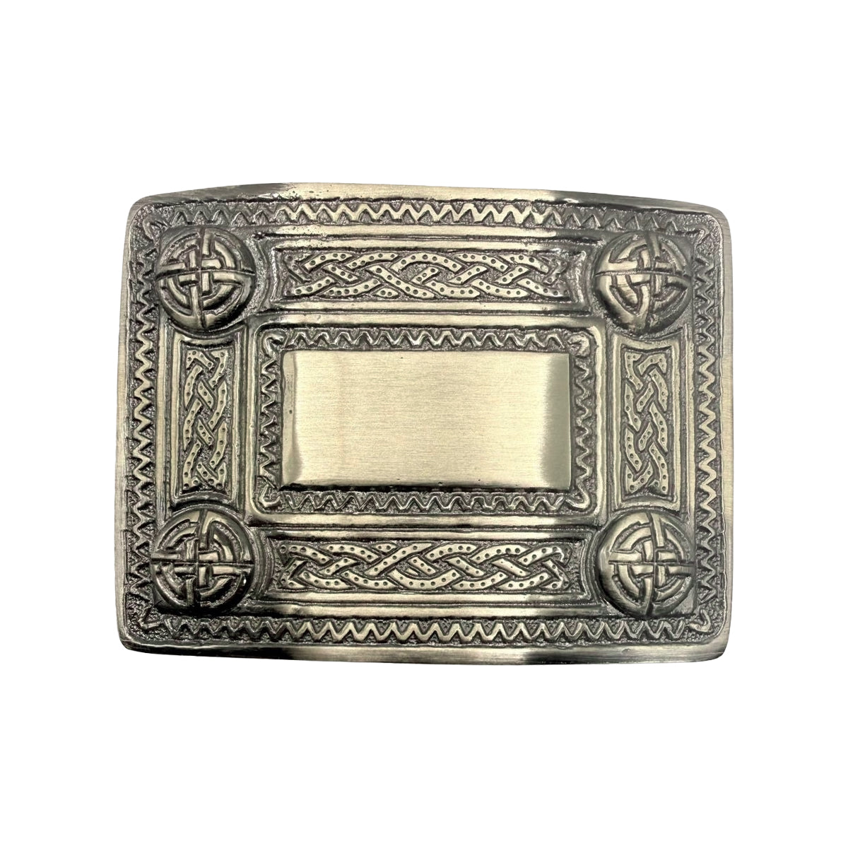 Scottish Buckle Kilts 4 Dome Mirror Kilt Belt Buckle Antique, Jet Black & Chrome Finish