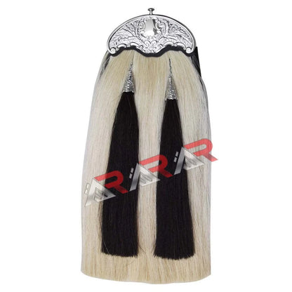 Leather Original Sporran Dress Horse Hair White Black Tassels Thistle Cantle