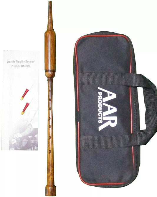 AAR Long Bagpipe Practice Chanter 21" Rosewood Scottish Highland Reeds Bag Book
