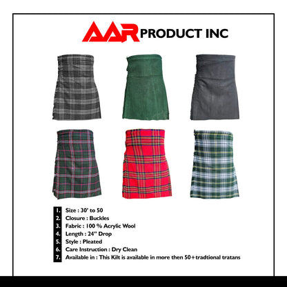AAR Brand New St Patrick Tartan Traditional Kilt