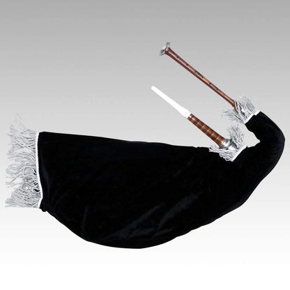AAR Goose Practice Bagpipe – Rosewood with Imitation Ivory Mounts | Red Velvet Bag with Silver Fringe
