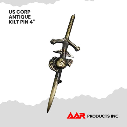 Scottish Kilt Pins Highland US Marine Corps Kilts Pin 4" Antique Finish
