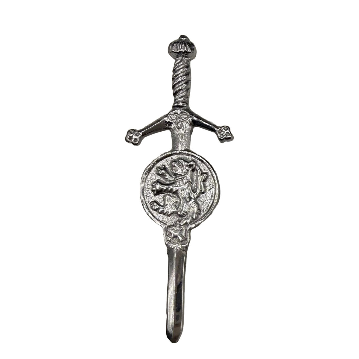 Brand New Kilt Pin with Rampant Lion Badge Chrome Finish