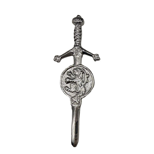 Brand New Kilt Pin with Rampant Lion Badge Chrome Finish