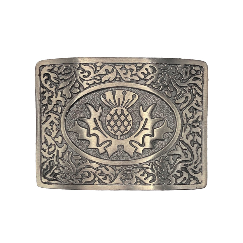 Celtic Oval with Thistle Kilt Belt Buckle / Highland Belt Buckle Thistle Antique