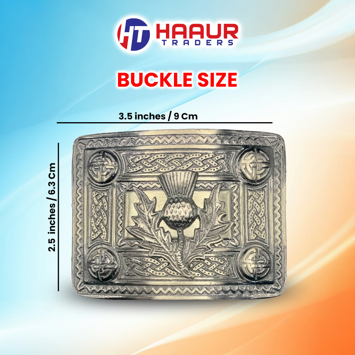 Men’s Celtic Kilt Belt Buckle Thistle Antique Finish / Celtic Kilt Belt Buckle