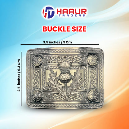 Men’s Celtic Kilt Belt Buckle Thistle Antique Finish / Celtic Kilt Belt Buckle