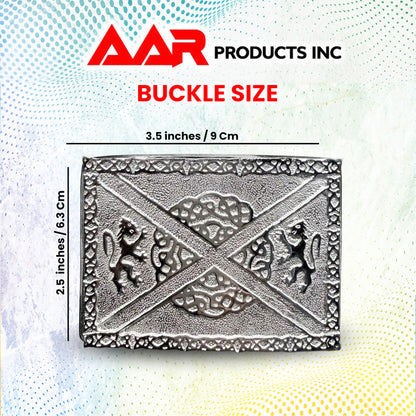 Scottish Buckle Kilts Lion Celtic Knots Belt Classic Kilt Chrome Finish New