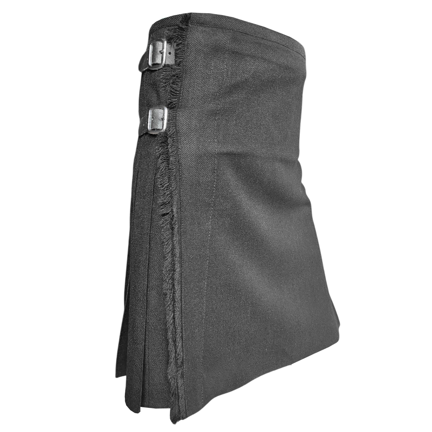 Men’s Scottish Kilt Traditional Plain Black 6 yard Kilts Tartan Highland Wear