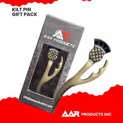 AAR Scottish Thistle Heritage Kilt Pin 4" Antique Finish